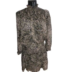 Garcia Chic Leopard Print Top and Skirt Set Secretary Contemporary XS